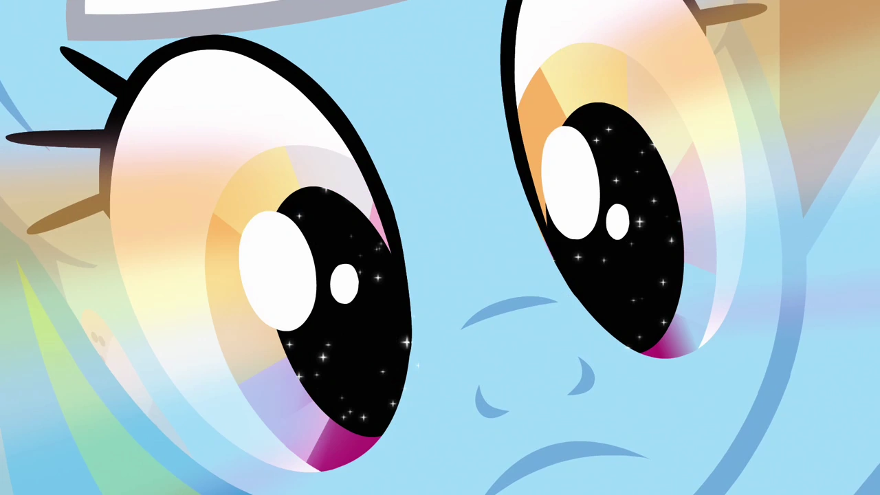 Image Rainbow glow in Dash's eyes S4E10.png My Little Pony