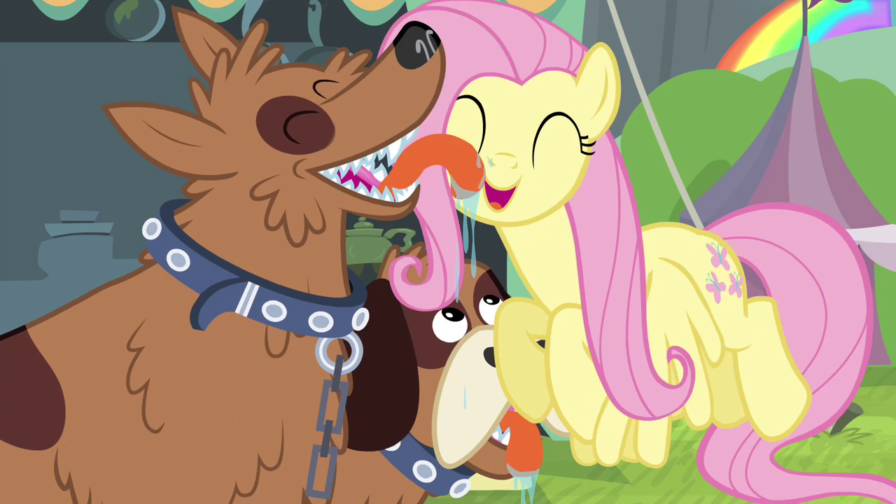 Image Orthros Licking Fluttershy S4E22png My Little Pony