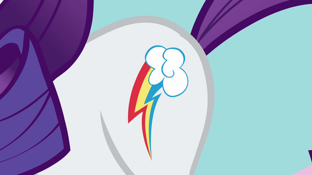 File:Rarity with Rainbow Dash's cutie mark S03E13.png