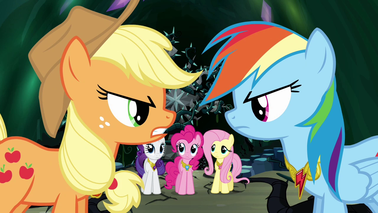 Image - Applejack and Rainbow Dash arguing S4E02.png | My Little Pony
