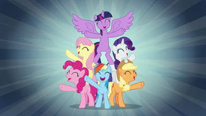 Mane Six sing "when we're with our team" S7E2