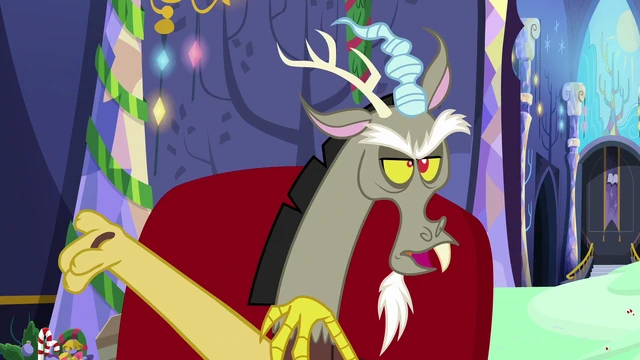 File:Discord tossing his popcorn away MLPBGE.png