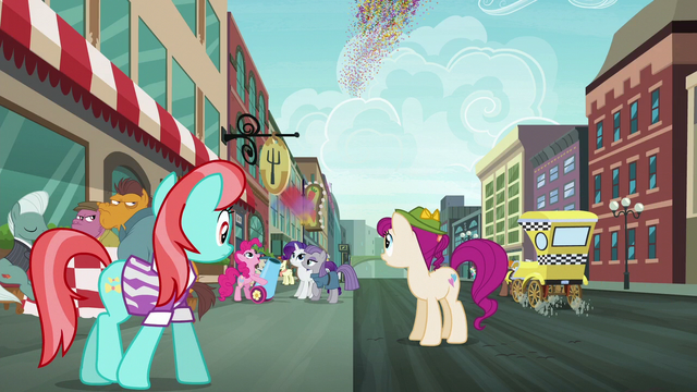 File:Manehattanites see Pinkie fire her party cannon S6E3.png