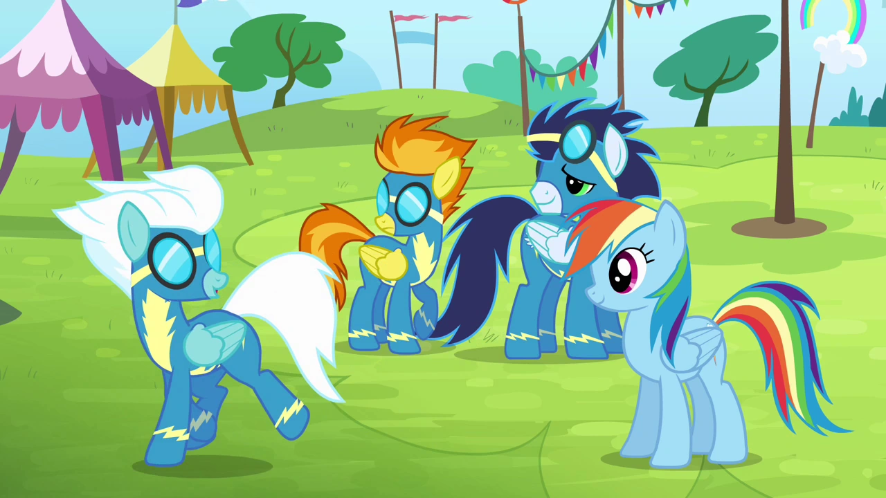 Image - Spitfire, Soarin and Rainbow sees Fleetfoot 