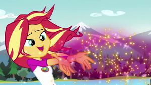 Sunset Shimmer releasing particles from her hands EG4