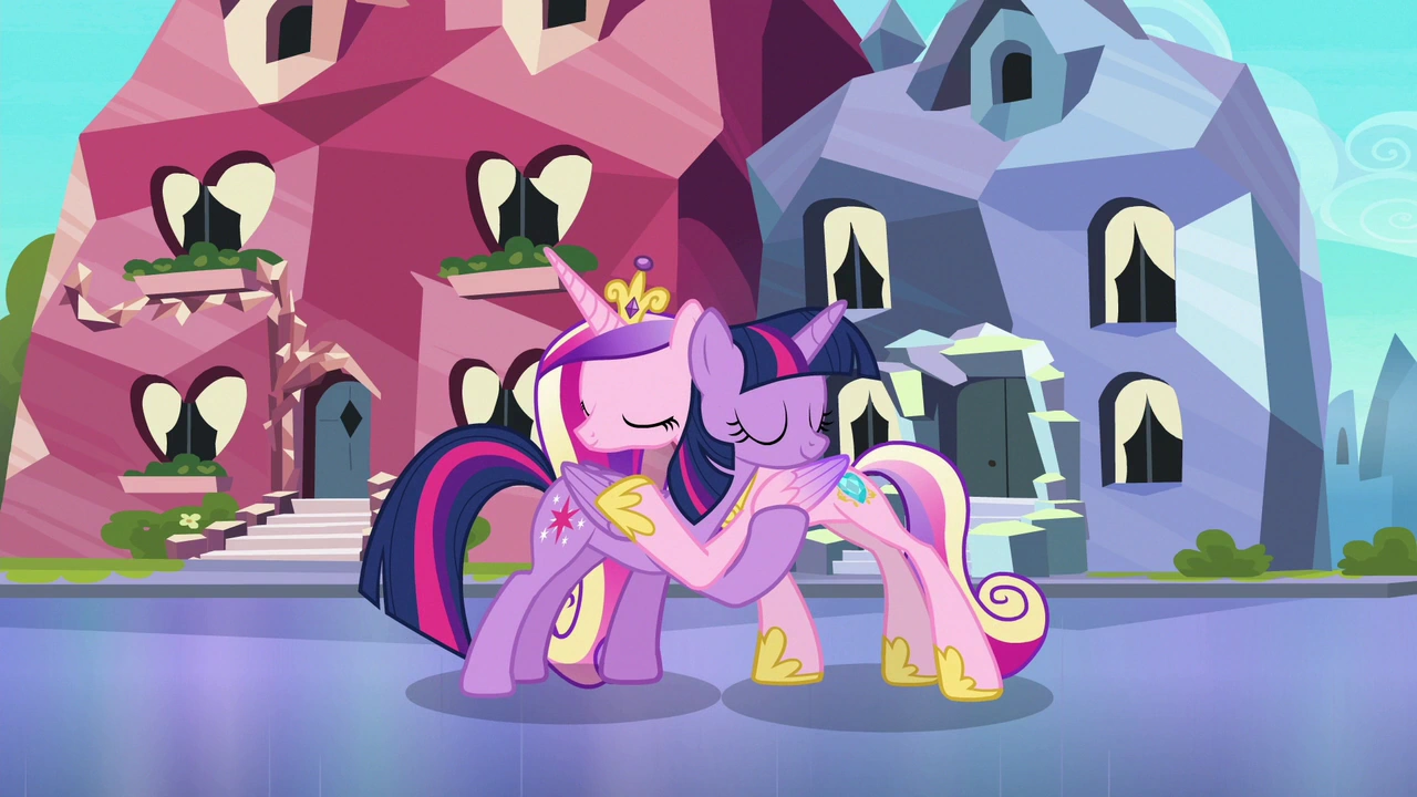 Image - Twilight and Princess Cadance hugging S6E16.png | My Little
