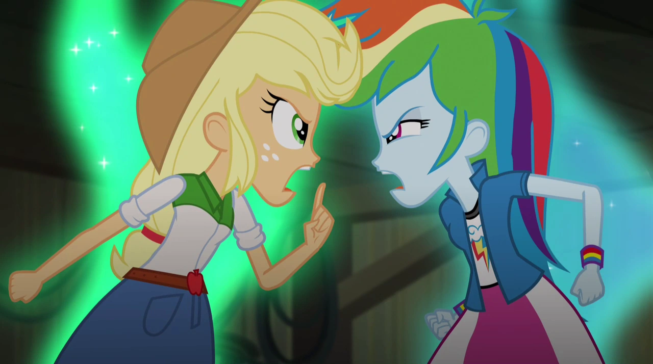 Image - Applejack and Rainbow arguing EG2.png | My Little Pony