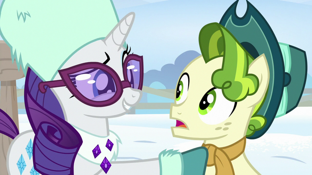 File:Rarity lets Pistachio keep the hat MLPBGE.png