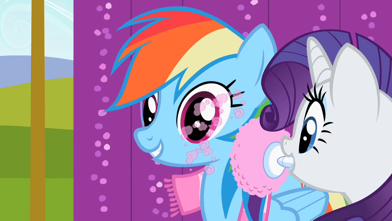 Image - Rarity touching up Rainbow's make-up S2E07.png | My Little Pony ...