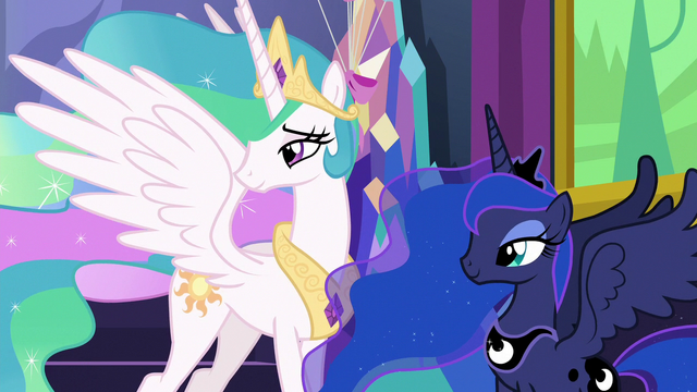 File:Celestia and Luna watch Twilight and Starlight hug S7E1.png