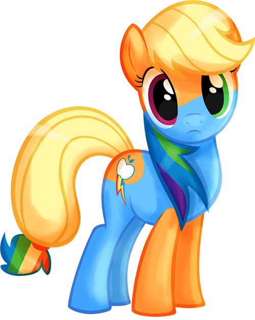 Image FANMADE Applejack and Rainbow Dash Fused Together.png My
