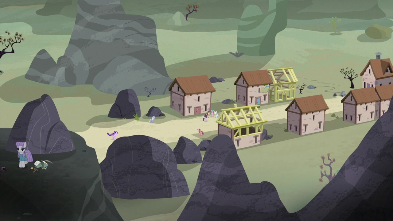 Image - Our Town under construction in flashback S7E4.png | My Little