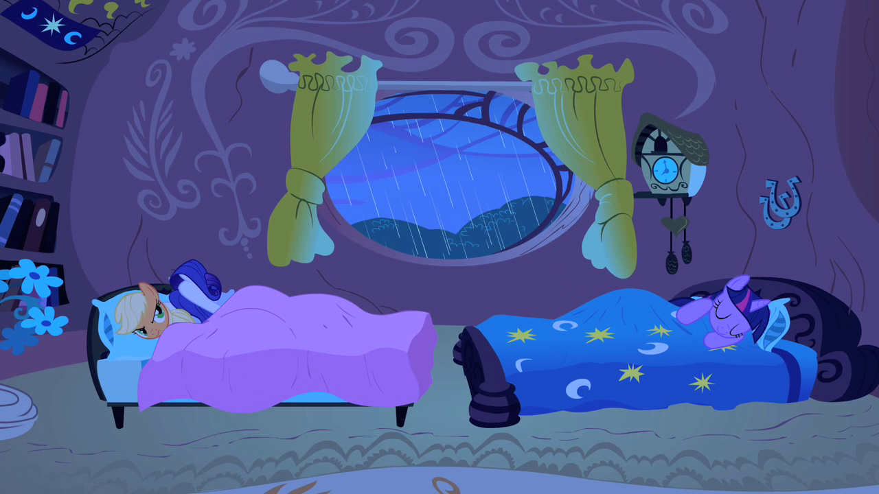 Image - Twilight, AJ, and Rarity sleeping S1E08.png  My 