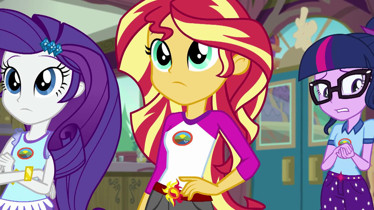 Image - Rarity, Sunset, and Twilight listening to 