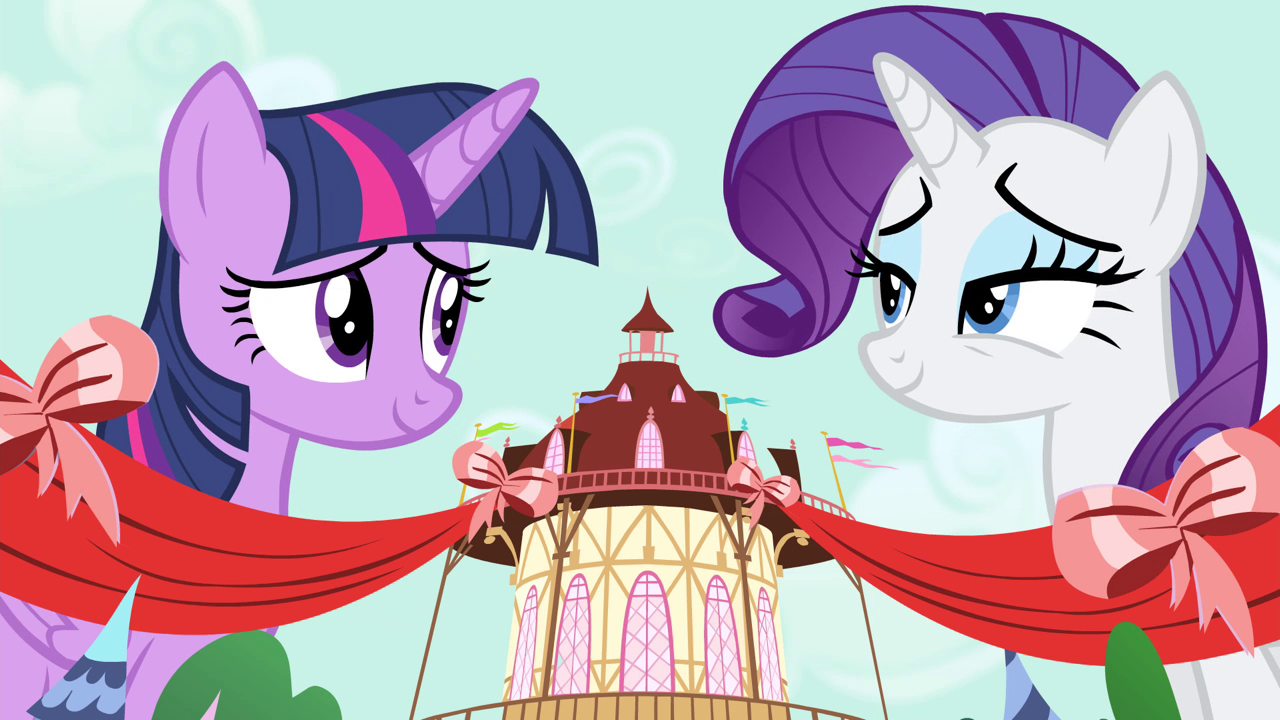 Image Twilight and Rarity smiling S4E13.png My Little Pony