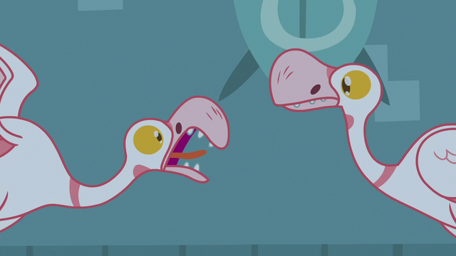 File:Second goose squawks back at first goose S9E17.png