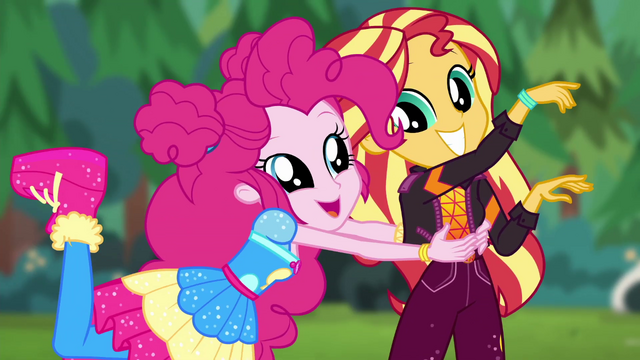 File:Pinkie Pie touching Sunset's stomach CYOE11c.png