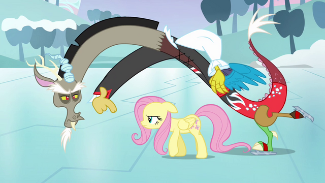 File:Discord rubs his victory in Fluttershy's face S03E10.png