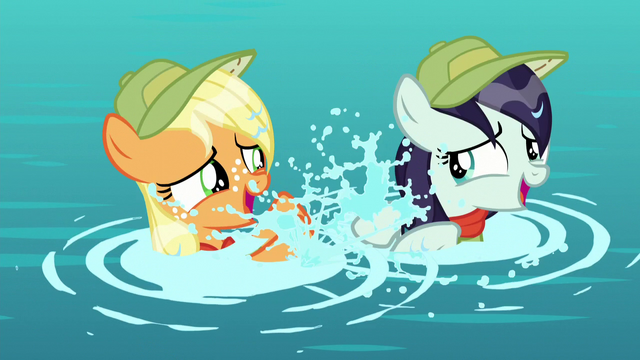 File:Applejack and Rara splashing each other S5E24.png