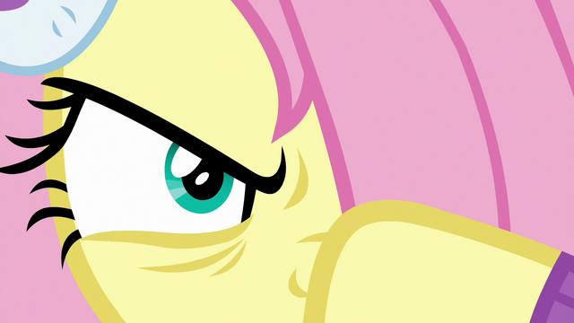 File:Fluttershy with an angrily serious Stare MLPBGE.png