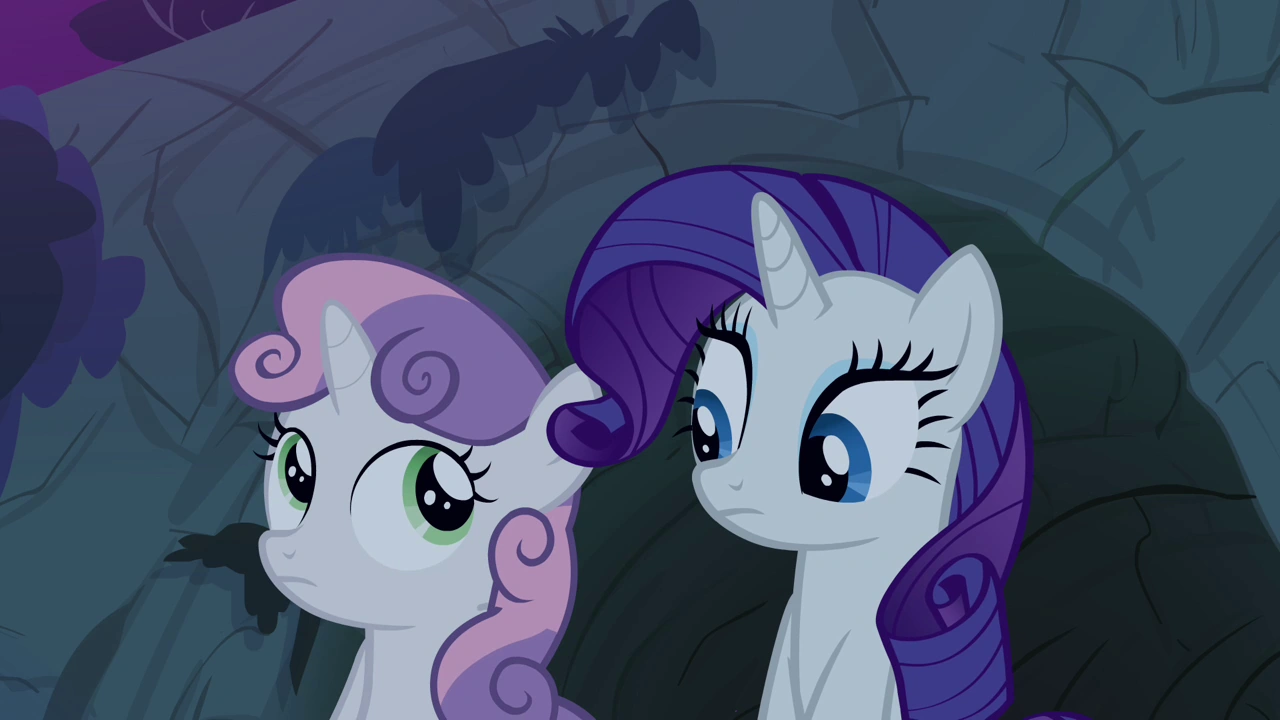 Image - Rarity and Sweetie Belle looking at each other S3E06.png | My