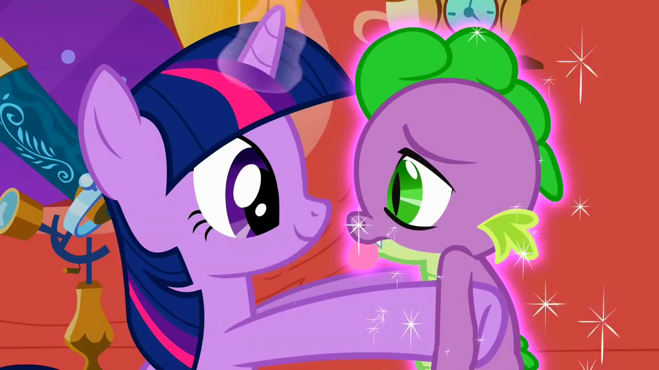 Image - Restored Twilight holding Spike S2E02.png | My Little Pony