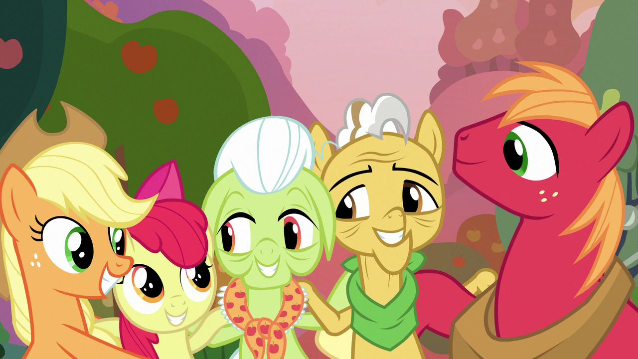 Image - Apple-Pear family in a group hug S7E13.png | My Little Pony