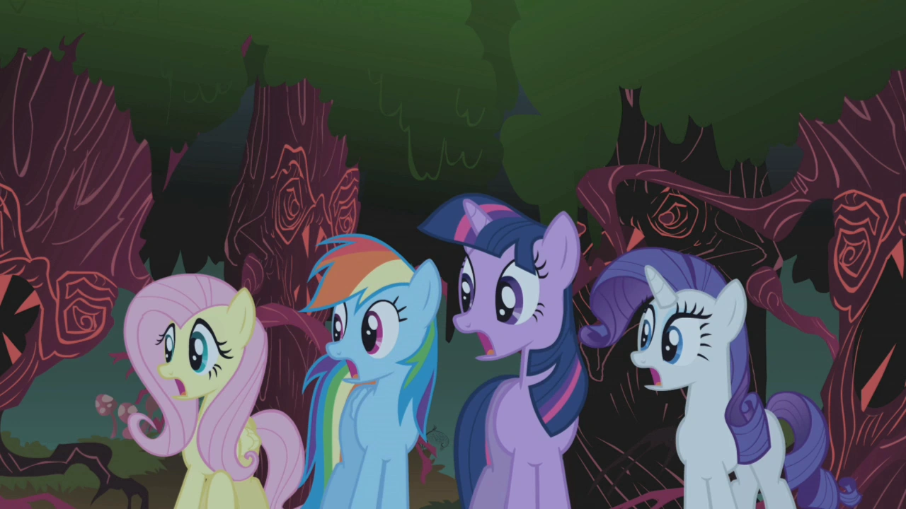Image - Fluttershy, Rainbow Dash, Twilight and Rarity gasp 