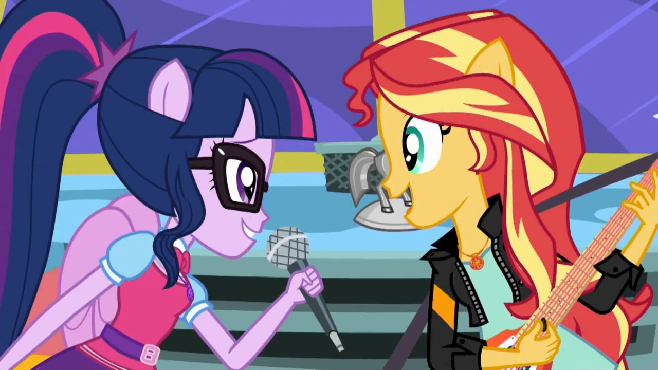 Image - Twilight Sparkle and Sunset Shimmer singing together SS13.png