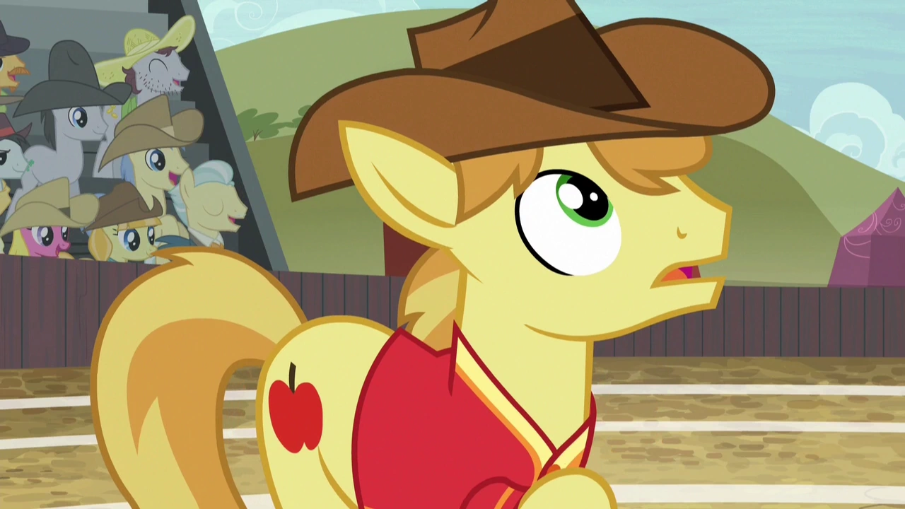 Image Braeburn looking up at Pinkie's shot S6E18.png My Little Pony