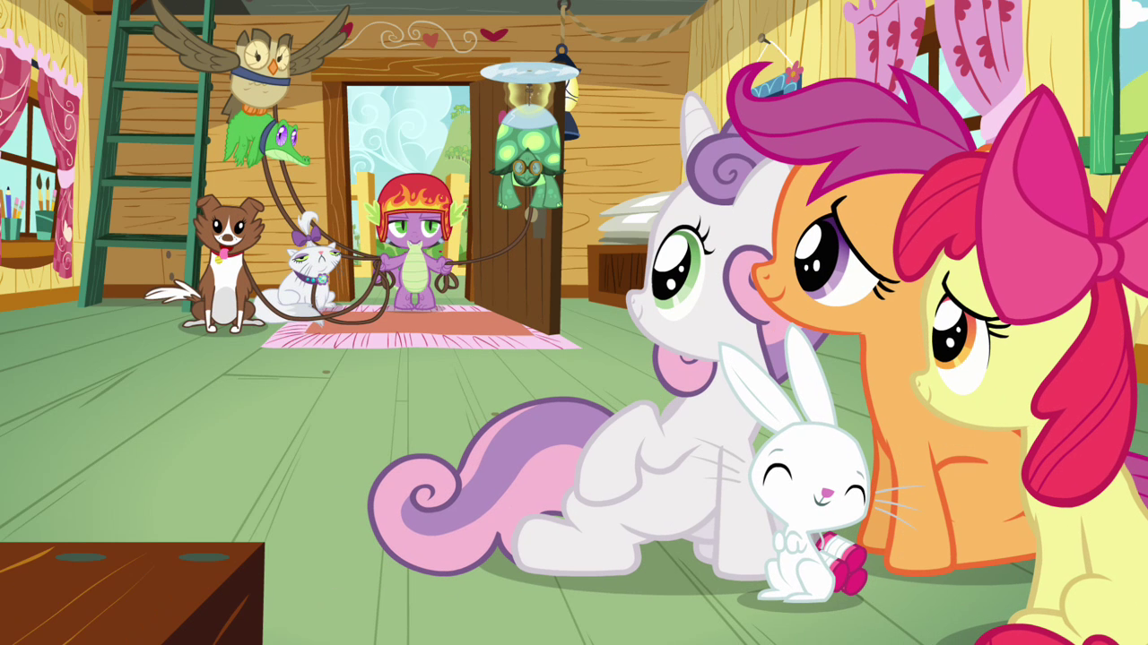 Image - CMC and Angel sees Spike S3E11.png | My Little Pony Friendship ...