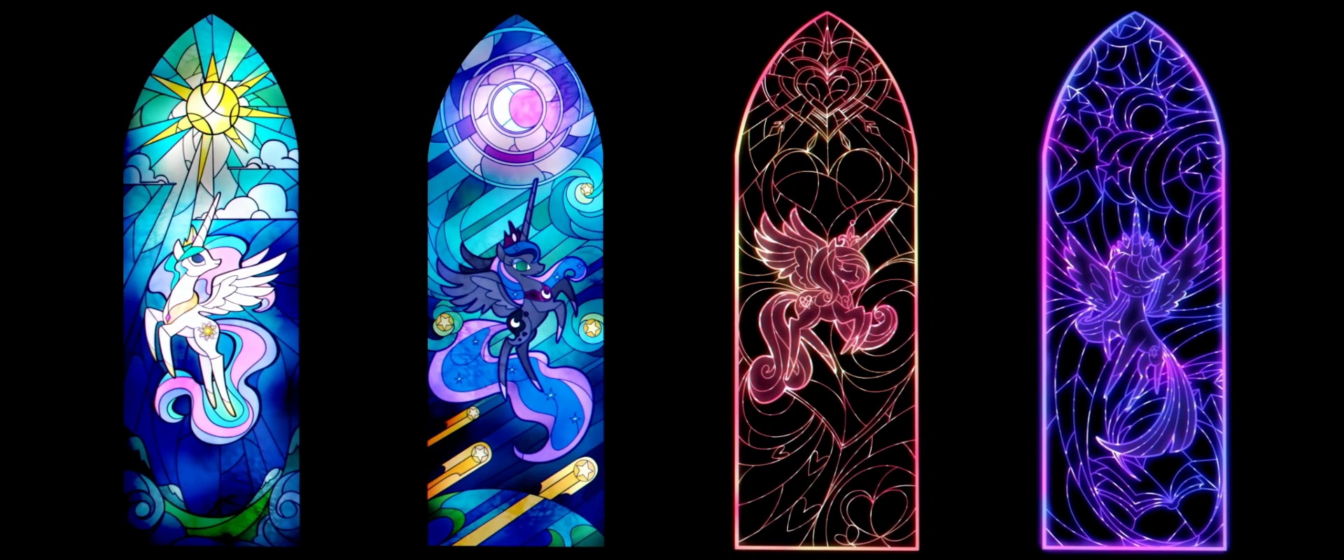 Image Princess Luna's stained glass window lights up
