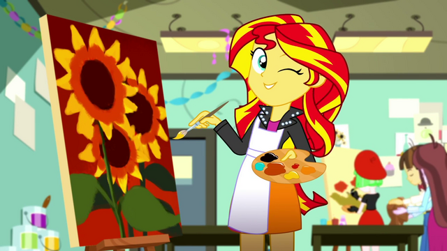 File:Sunset Shimmer winking at Pinkie Pie SS10.png