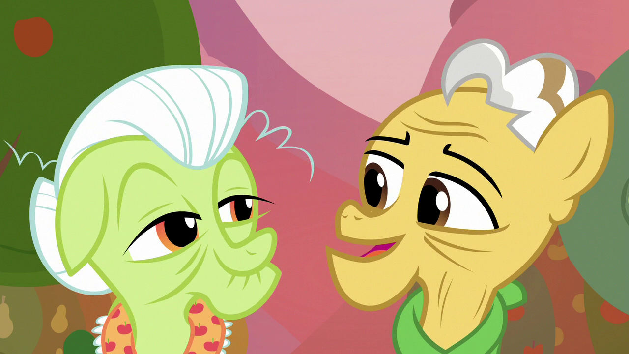 Image Granny Smith and Grand Pear smiling warmly S7E13.png My Little Pony Friendship is