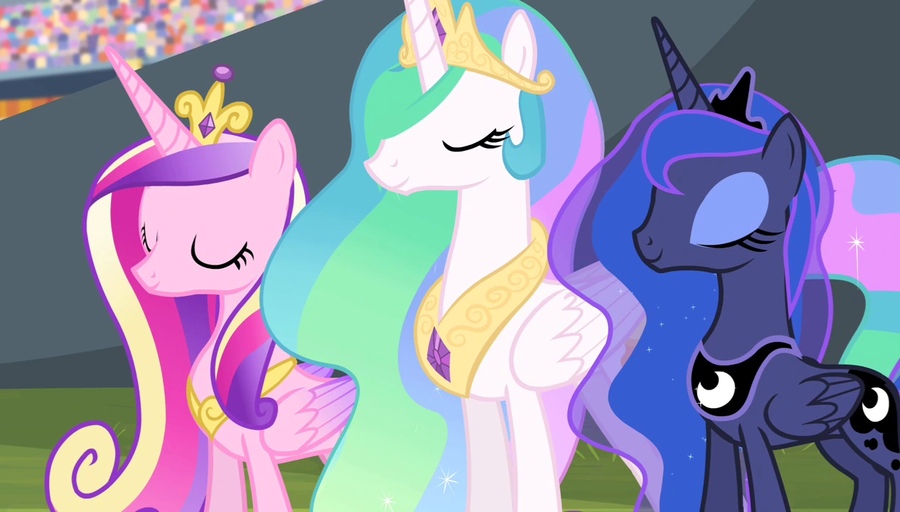 Image - Cadance, Celestia, and Luna nodding S4E24.png | My Little Pony