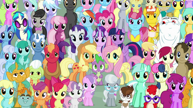 File:Mane Six and ponies final crowd shot S5E26.png