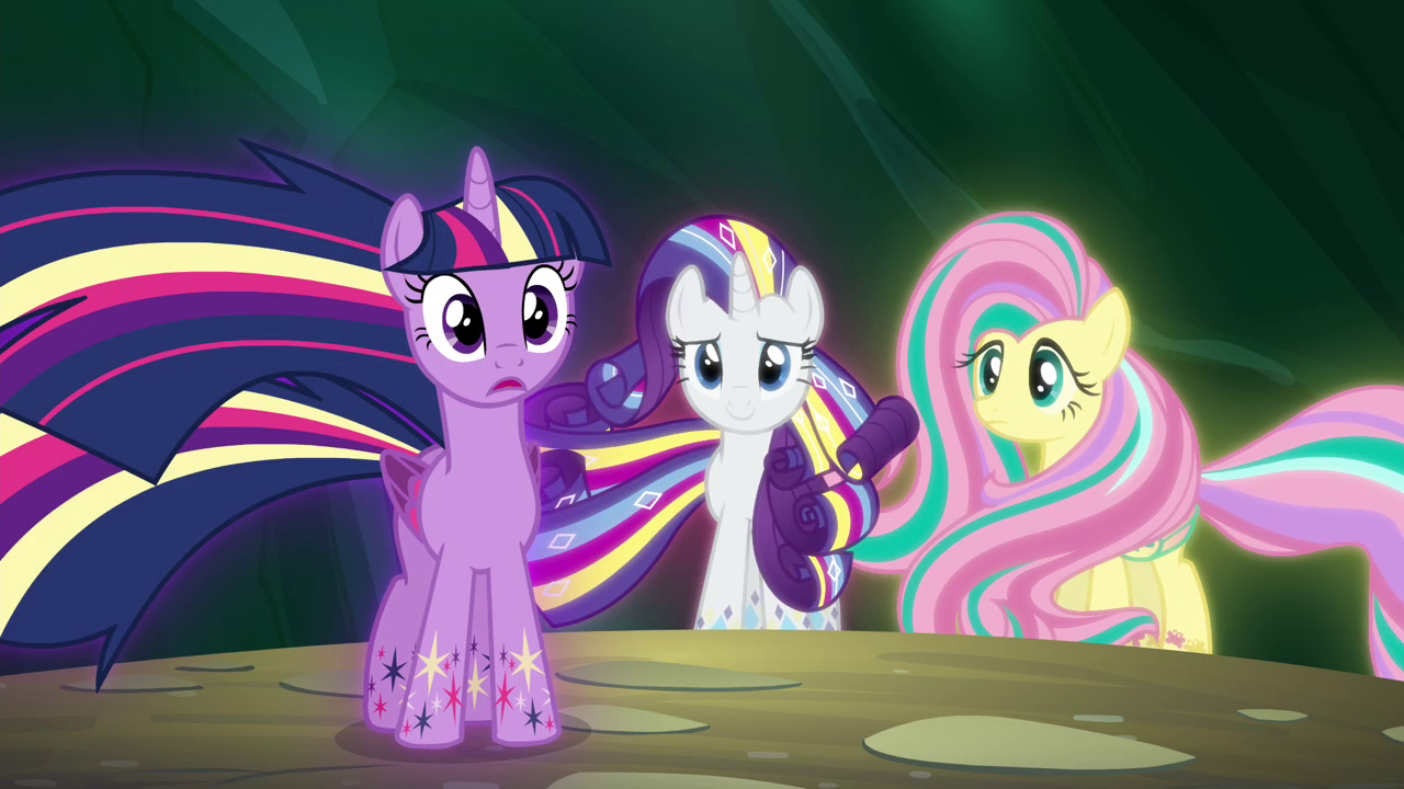 Image - Twilight, Rarity and Fluttershy in their Rainbow 