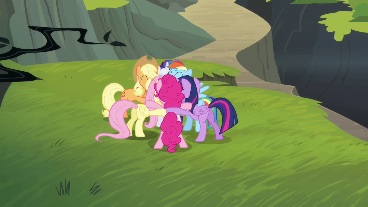 Image - Main six group hug S4E04.png | My Little Pony Friendship is