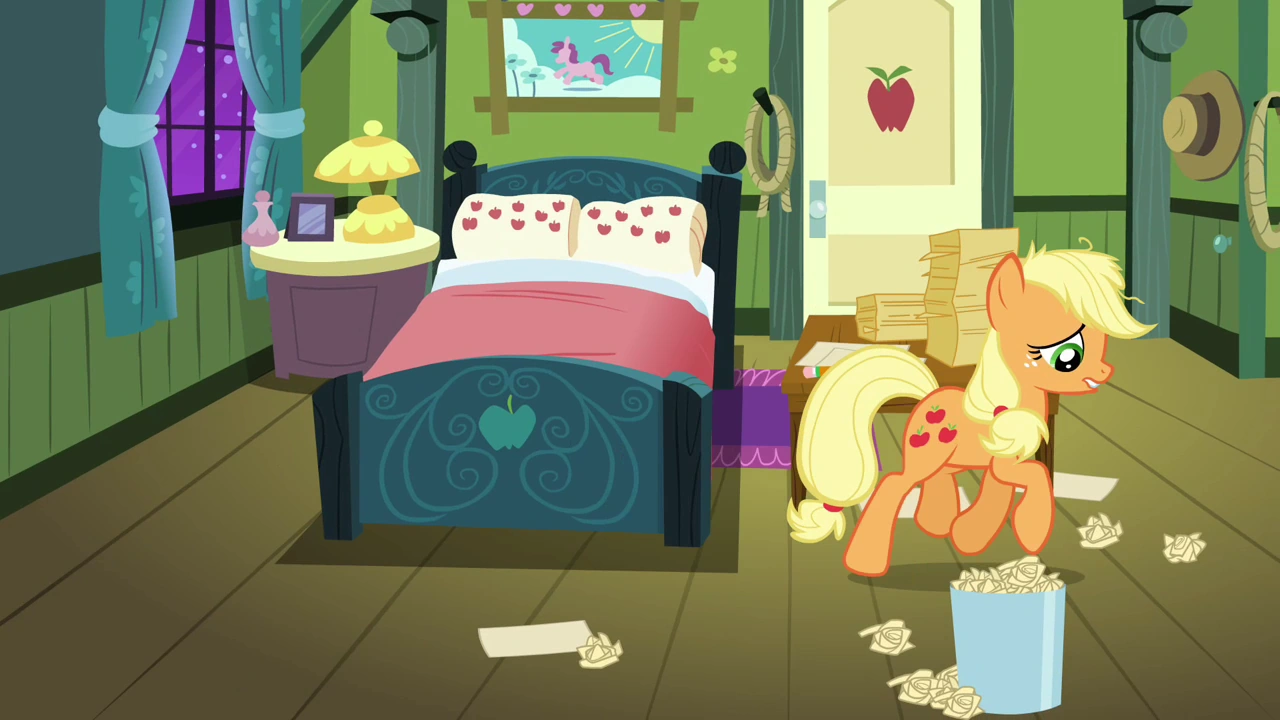 Imagen Applejack walking in her room S3E08.png My Little Pony La