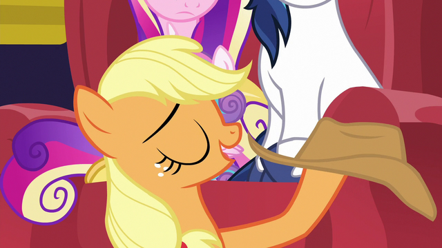 File:Applejack "the hat chooses the pony" MLPBGE.png