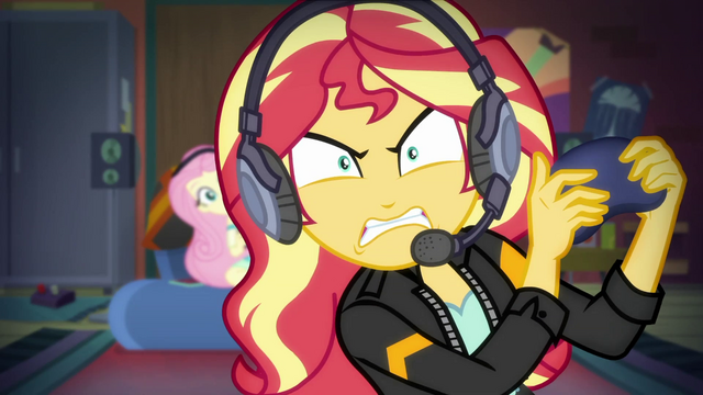 File:Sunset Shimmer angrily mashing buttons EGDS34.png