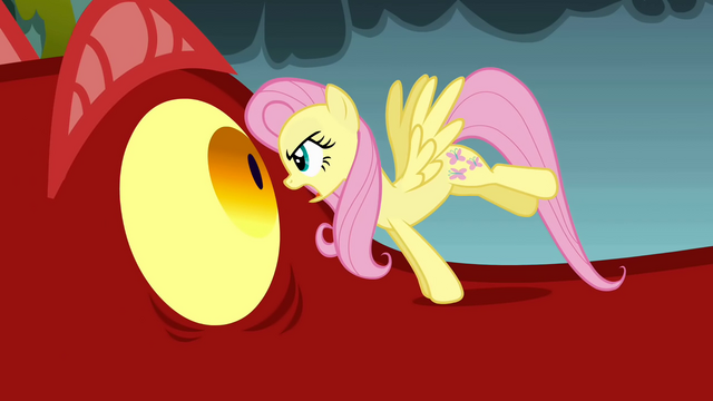 File:Fluttershy stares at the dragon S1E07.png