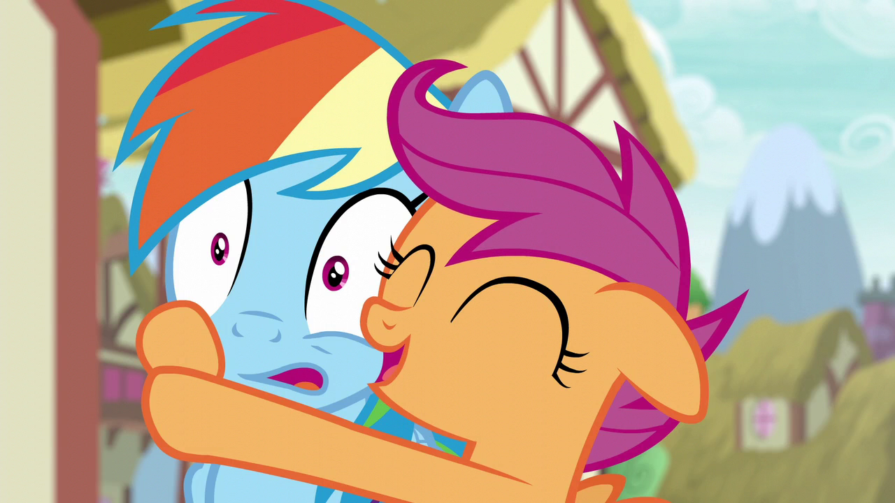 Image Scootaloo Hugging Rainbow Dash S6e7 Png My