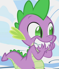 Spike chuckling frozen lake