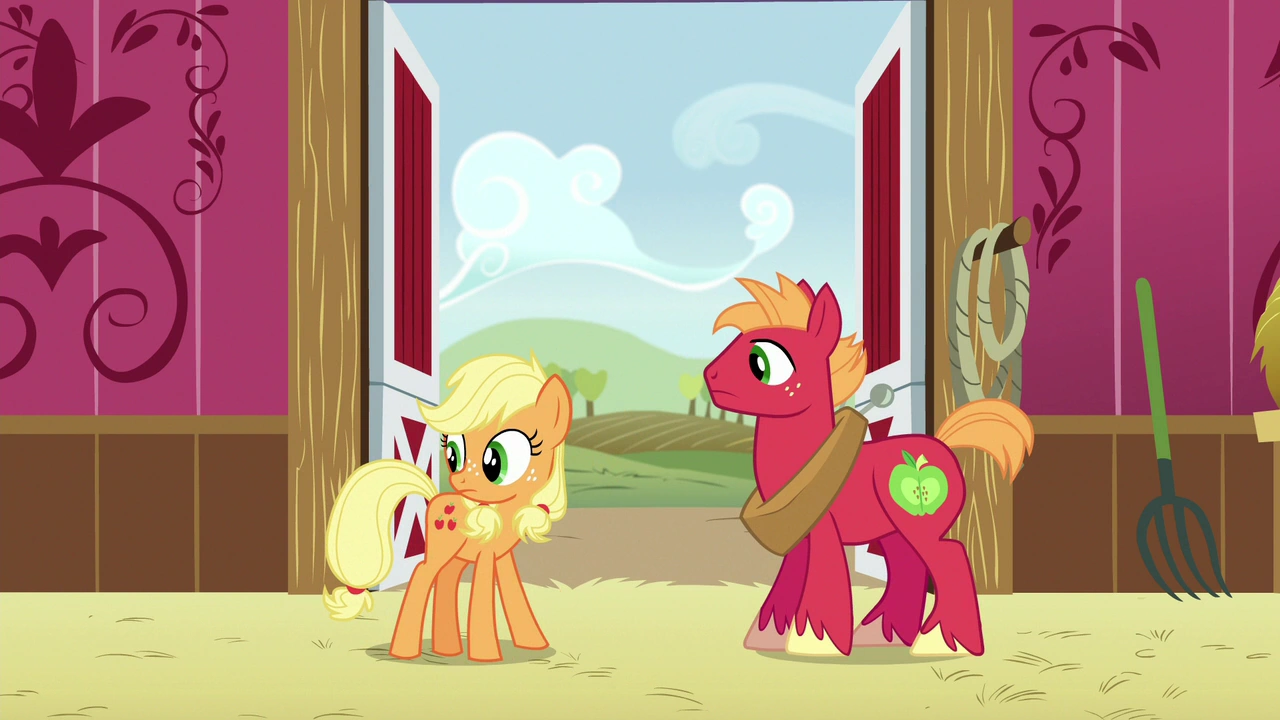 Imagem Applejack and Big McIntosh hear Granny Smith S6E23.png My