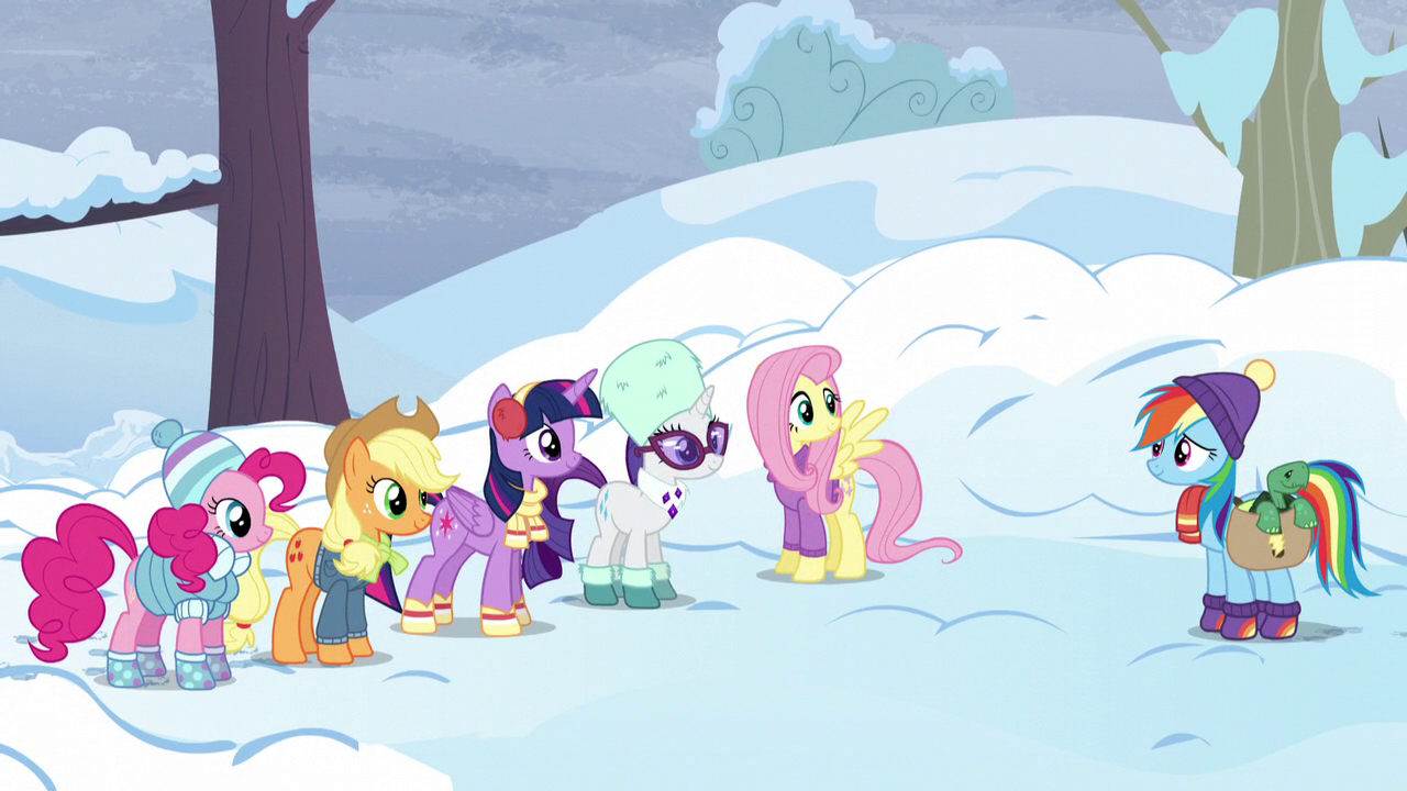 image mane six in winter clothes with tank s5e5 png my little