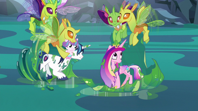File:Changelings help Cadance and Shining Armor and return Flurry Heart S6E26.png