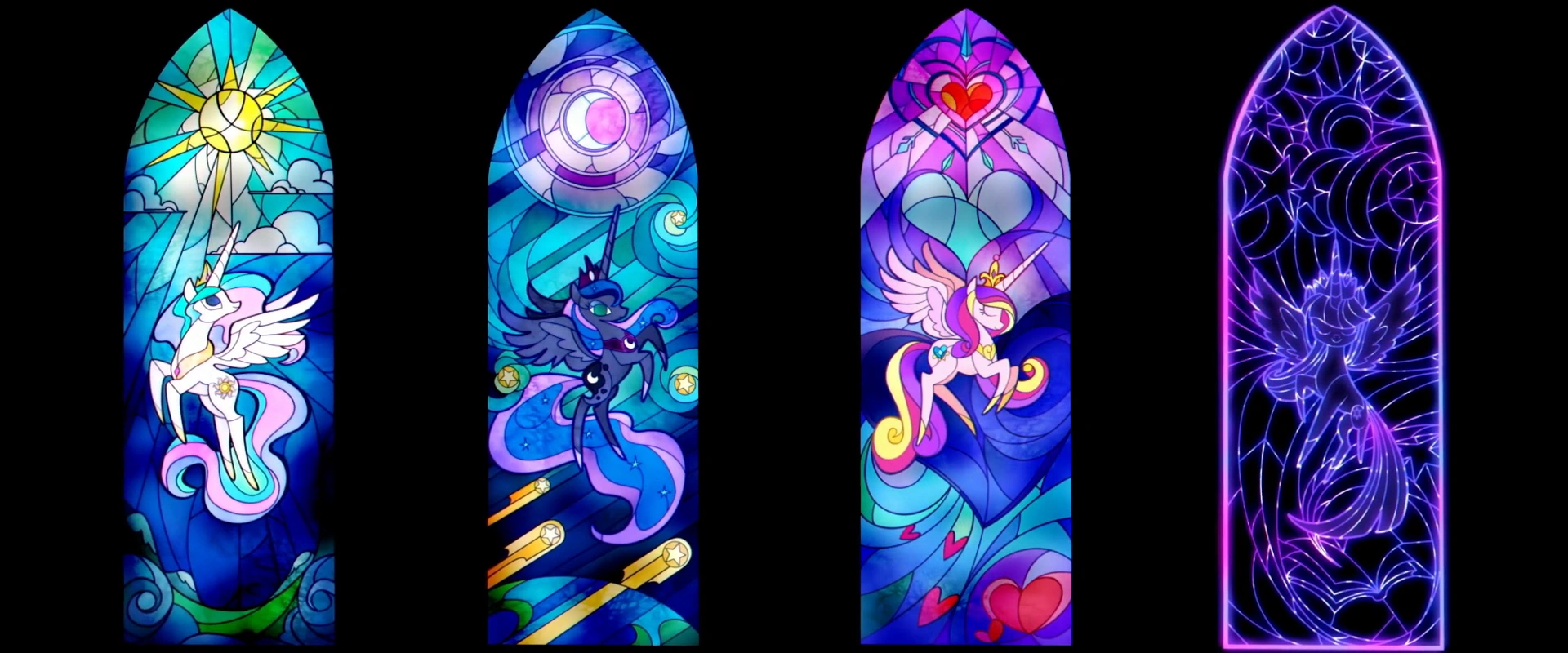 Image Princess Cadance's stained glass window lights up