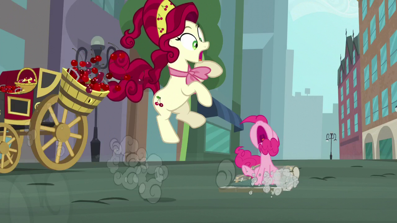 Image - Pinkie slides back at Manehattan; Cherry Jubilee 