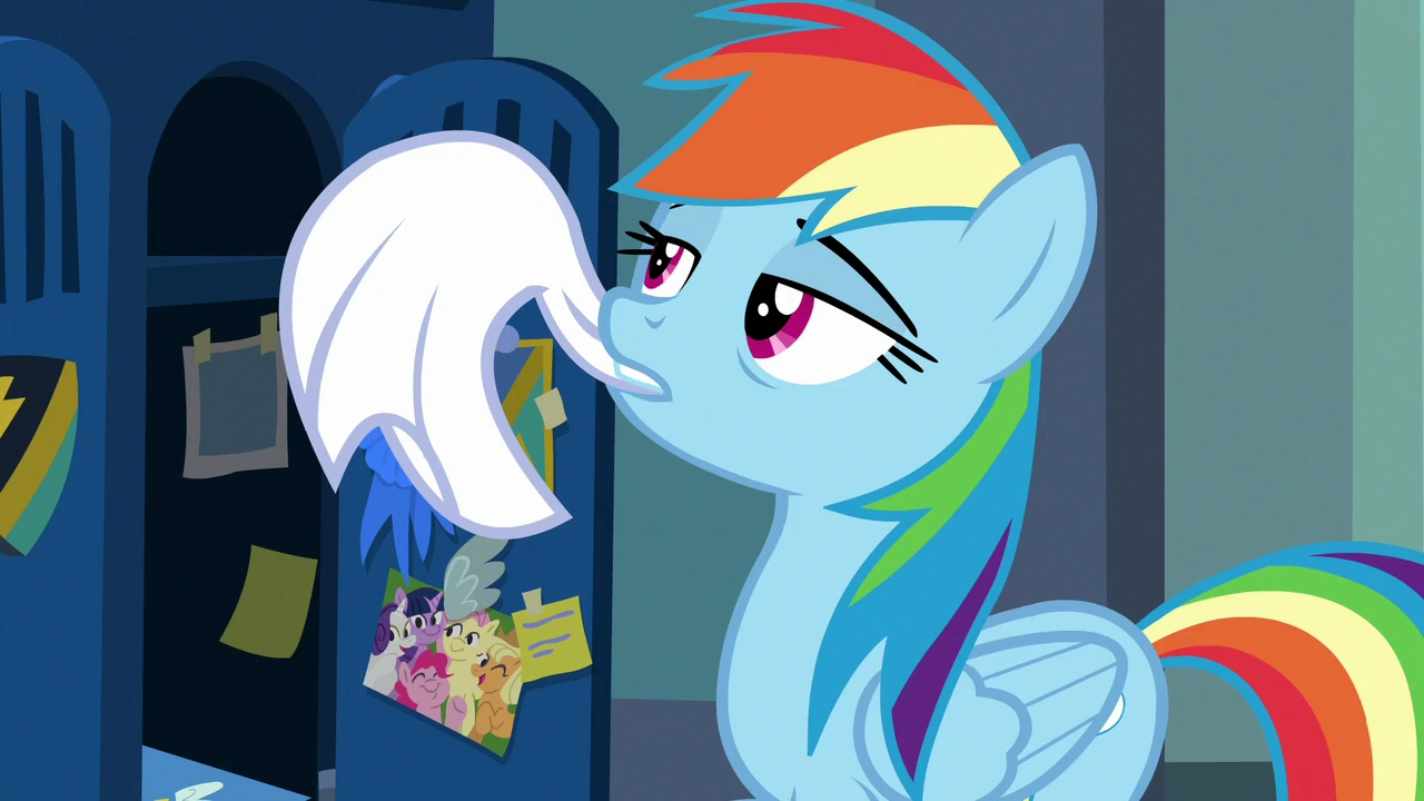 Image Rainbow Dash hanging her towel S7E7.png My Little Pony